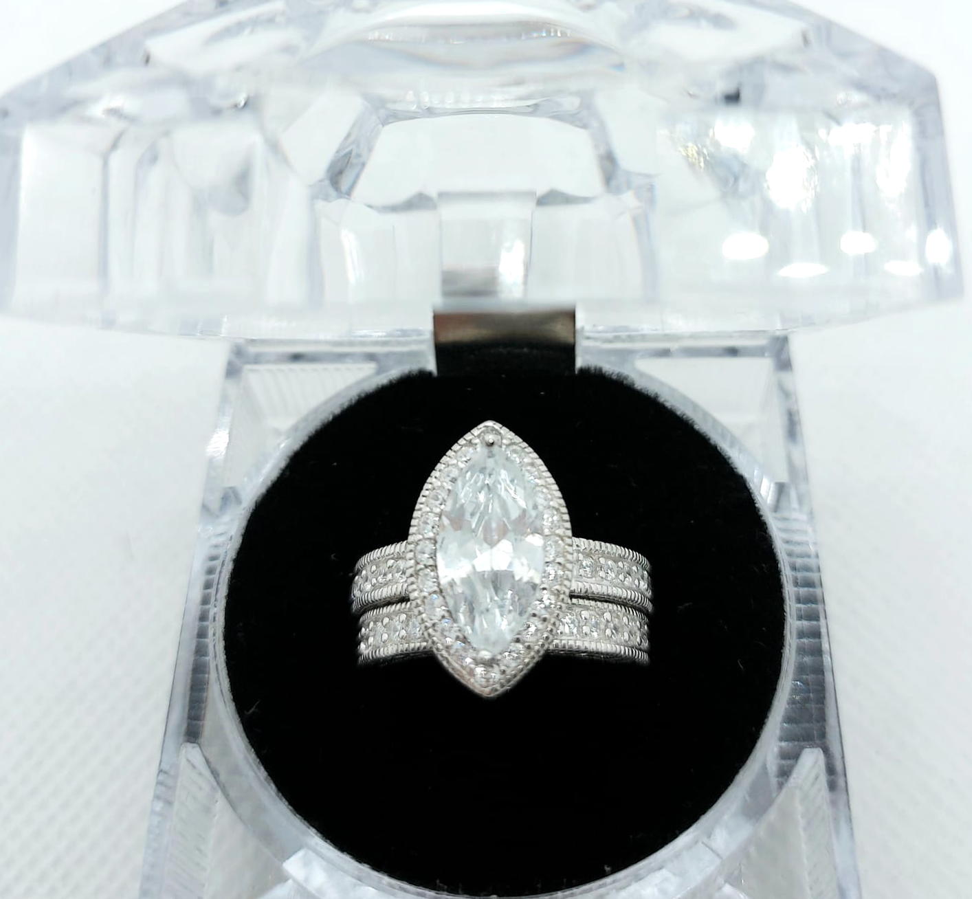 2PC Silver Wedding Ring